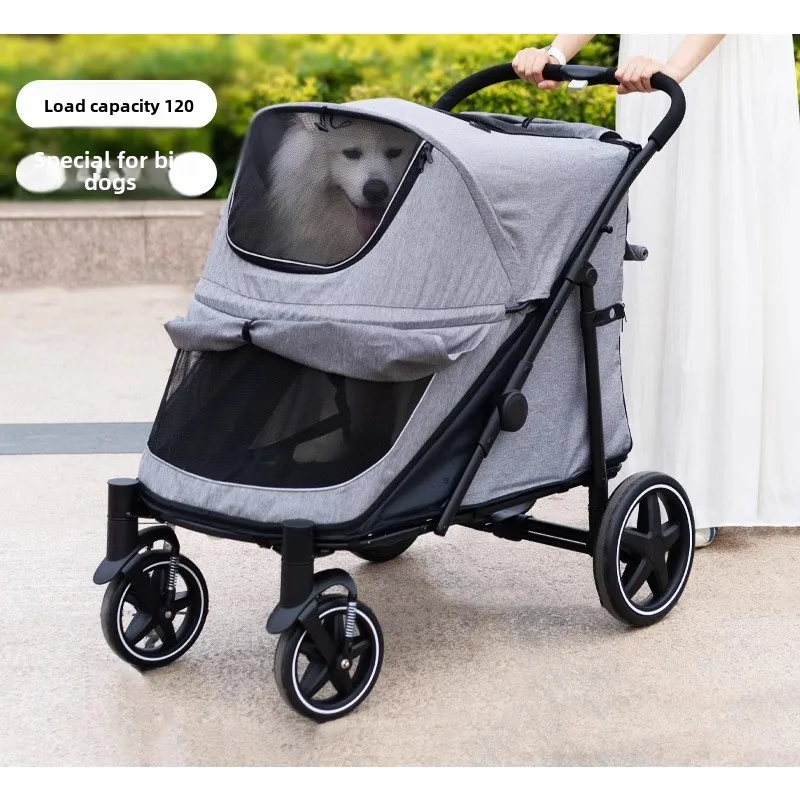 Pet cart Trolley Going out for travel Dog walking cart Large capacity foldable