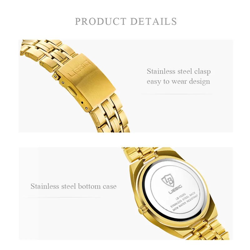 Laibinji Brand Couple's Watch Fashion Waterproof Men Women Vintage Wrist Watch Week Calendar Quartz Watch