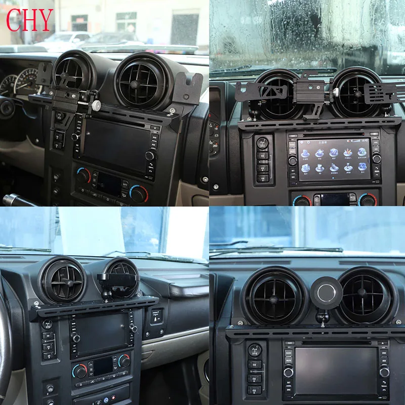 

1piece set Aluminum alloy For Hummer H2 2003-2007 car dashboard air outlet multi-functional mobile phone holder car accessories