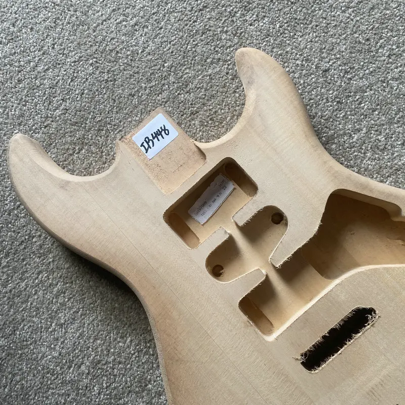 IB448  Custom Pickup&Bridges Sample Order Unfinished ST Guitar Body in Solid Basswood No Paints for Strato Guitar Replace DIY