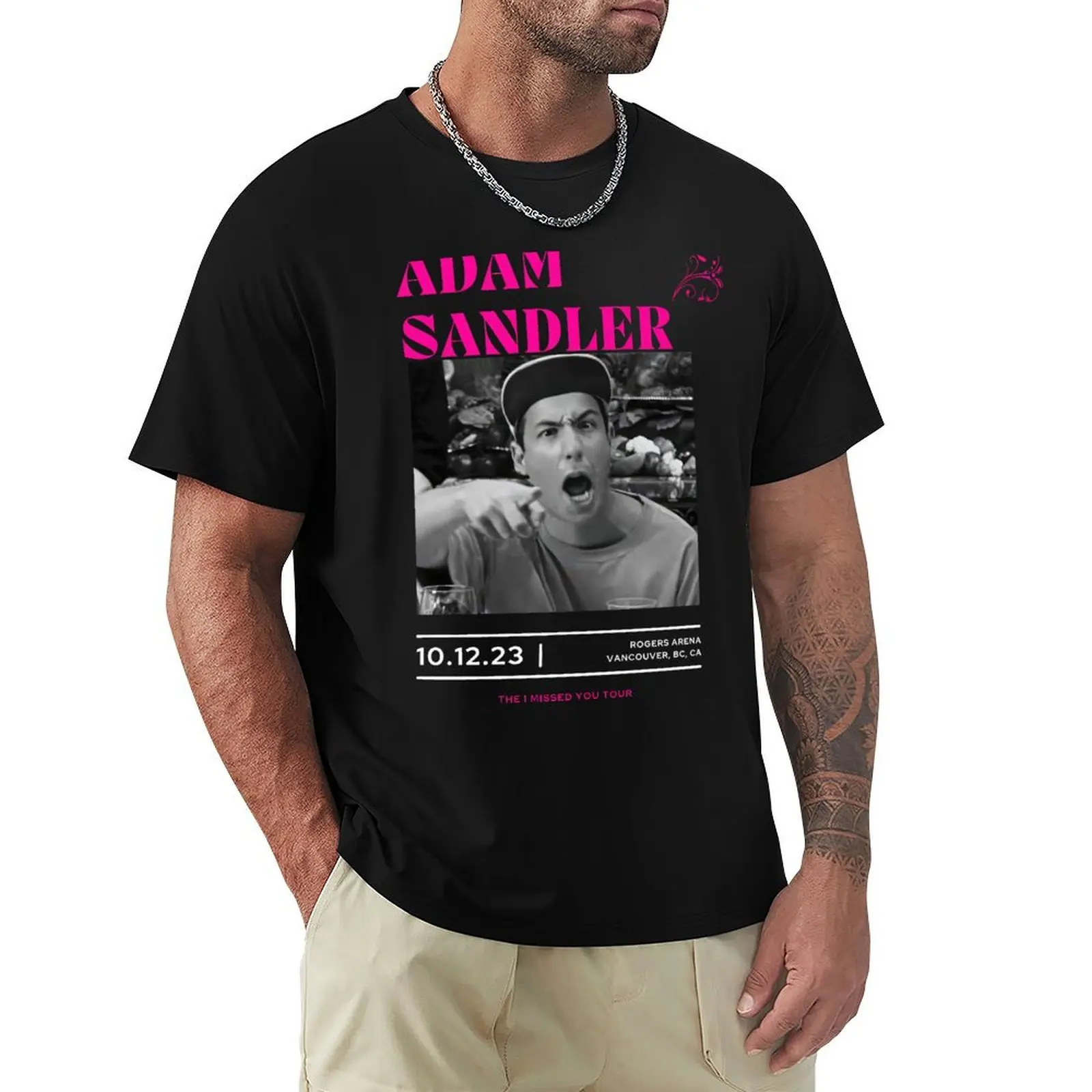 Adam Sandler I Missed You Tour T-Shirt Stylish Print Short Sleeve Tee