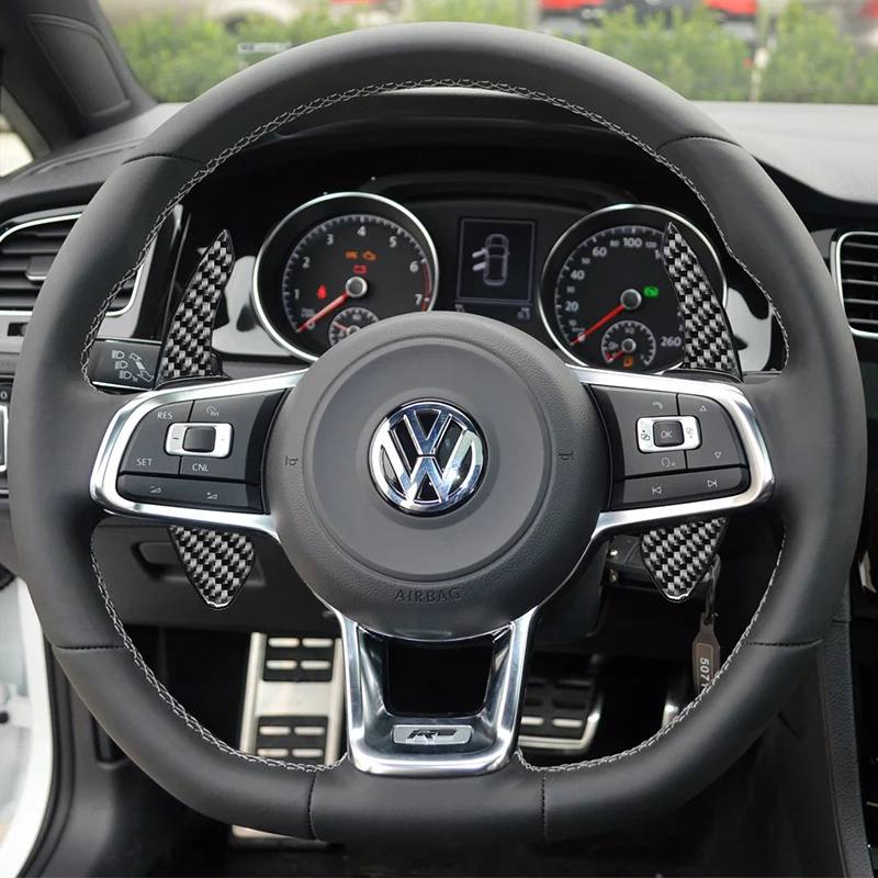 Carbon Fiber Steering Wheel Paddle DSG Shift Cover For VW Golf 5 6 MK6 GTI R Jetta MK5 Passat B6 B7 Polo Tiguan SCIROCCO TOUAREG