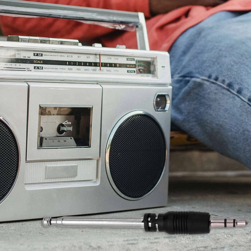 Antena de Radio FM telescópica para teléfono móvil, equipo de Audio MP3 y Mp4, 3,5 Mm, 4 secciones, 5 uds.