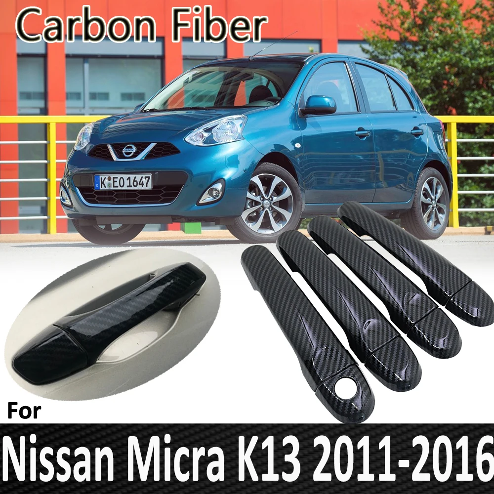 Pop for Nissan Micra K13 Renault Puls 2011 2012 2013 2014 2015 2016 Door Handle Cover Sticker Car Accessories