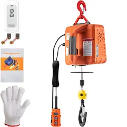 Guincho elétrico portátil da grua, guindaste sem fio, controle remoto, reboque de levantamento, 1500W, 1500W, 3-in-1