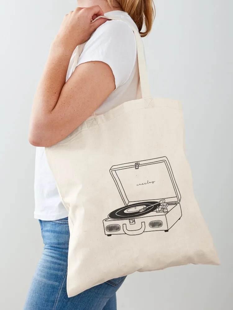 Vintage Record Player - Black and White Tote Bag Women's shopper bag shopping trolley bag Cloth