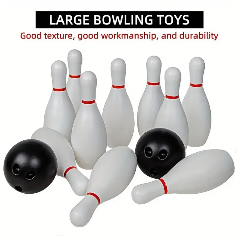 1 set bowling game set circle stacking sports ball games (10 bottles 2 balls)