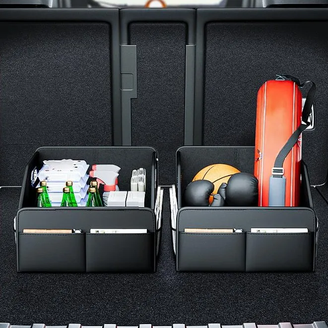 

Портативный ящик для хранения в багажнике автомобиля, складной, с водонепроницаемой кожей и емкостью 22 5 л для организованных принадлежностей для путешествий и кемпинга