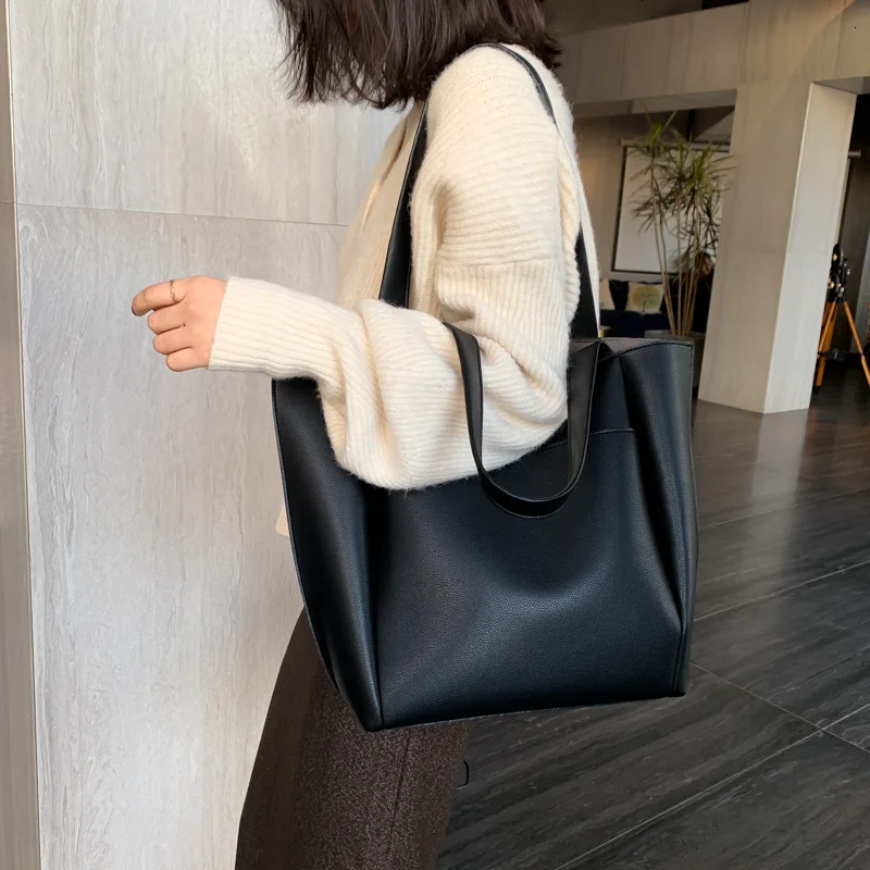 

Large Women's Bag Capacity Shoulder Bags High Quality PU Leather Ladies Wild Sac a Main Femme