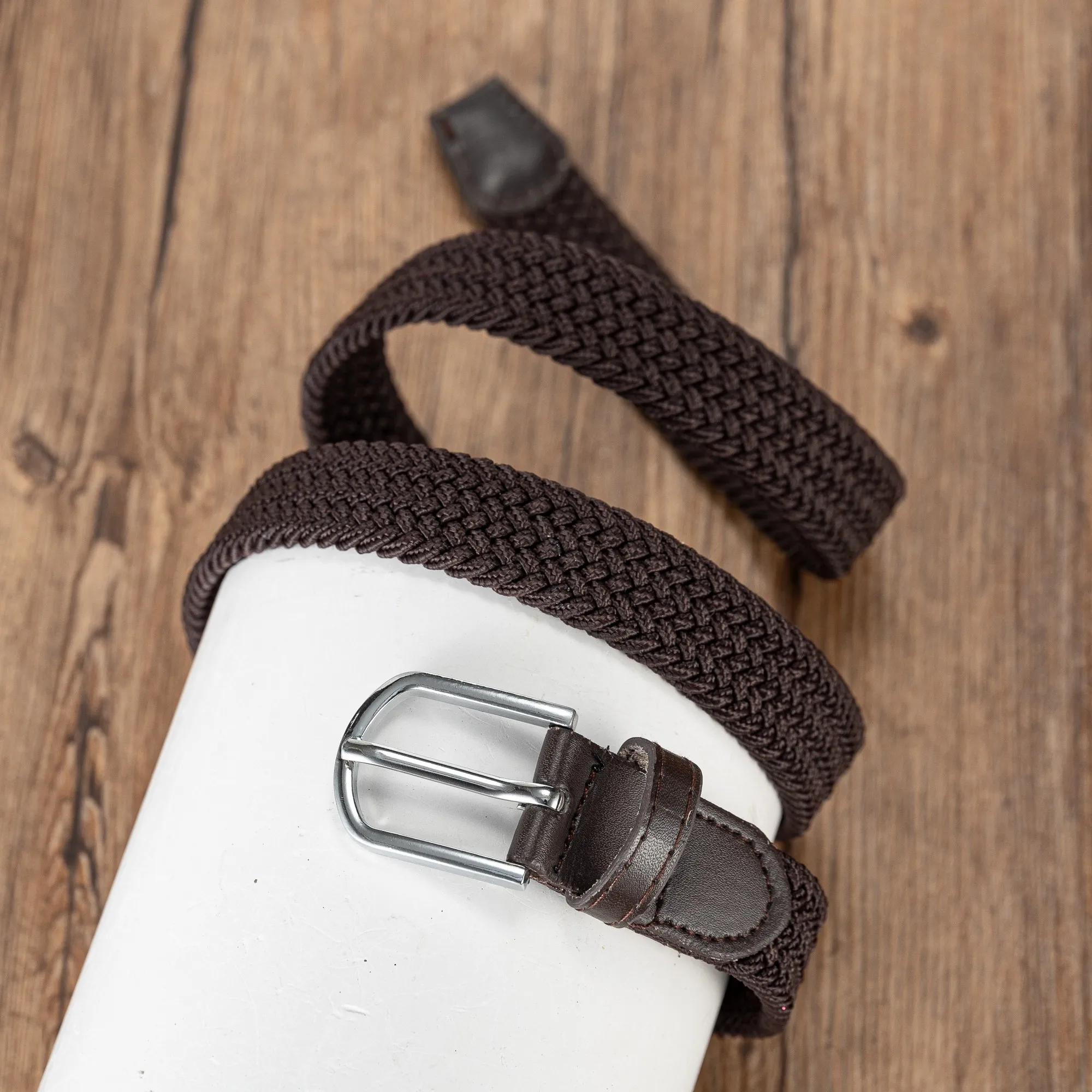 حزام بإبزيم إبرة مرن منسوج بدون ثقب حزام عصري #2