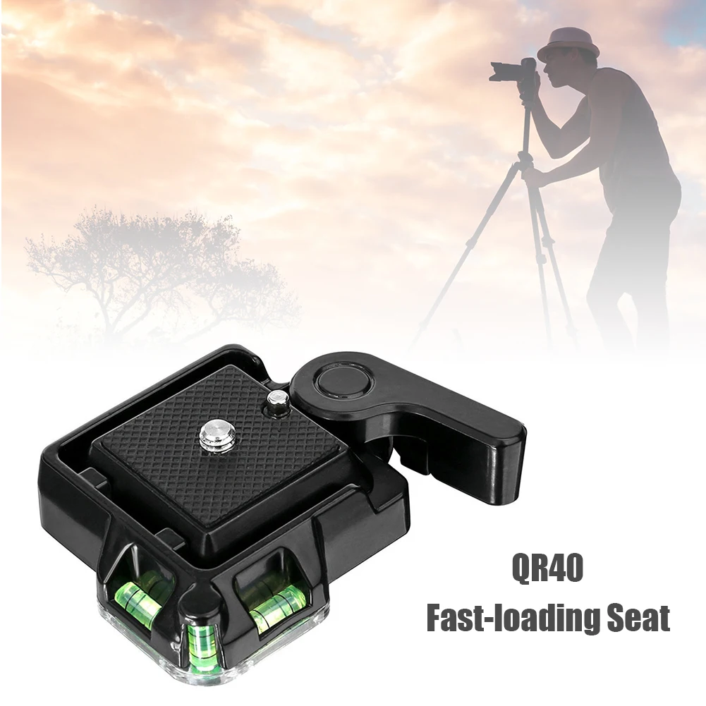 QR40 Camcorder Tripod Monopod Ball Head Quick Release Plate Holder for DSLR Cam