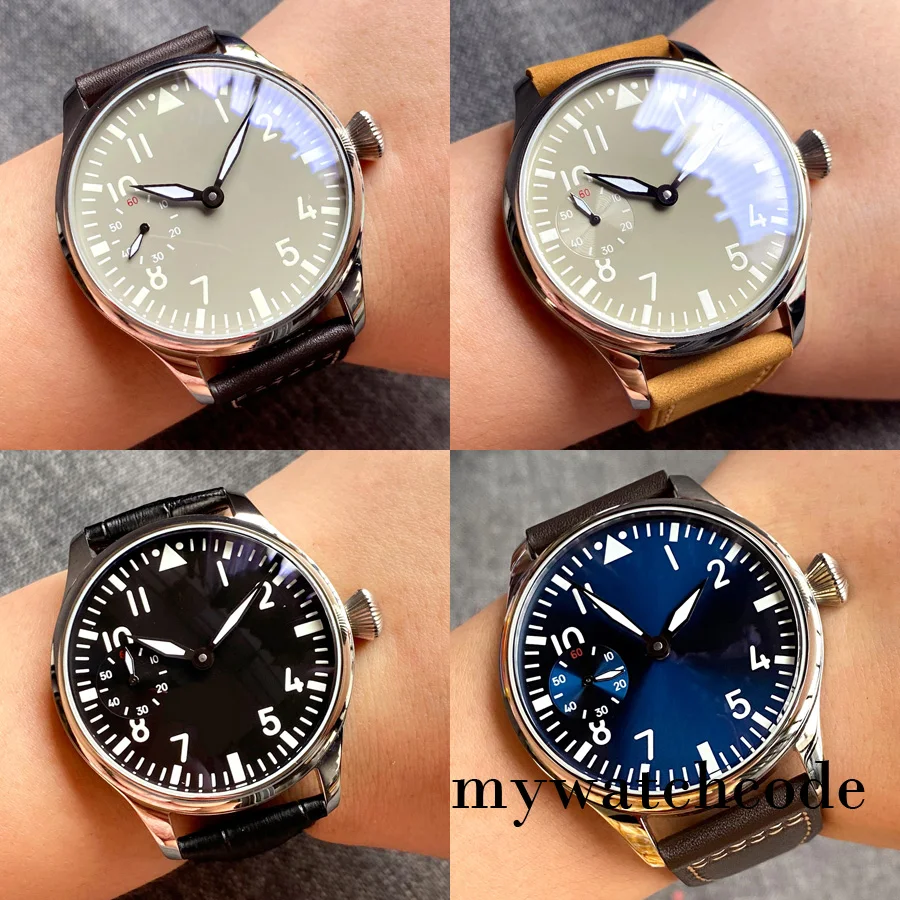 Parnis Mechanical Hand Winding Men's Wristwatch 6497 Mechanism Sterile Dial Lume Hand Manual Clock Montre Homme Lady Watch