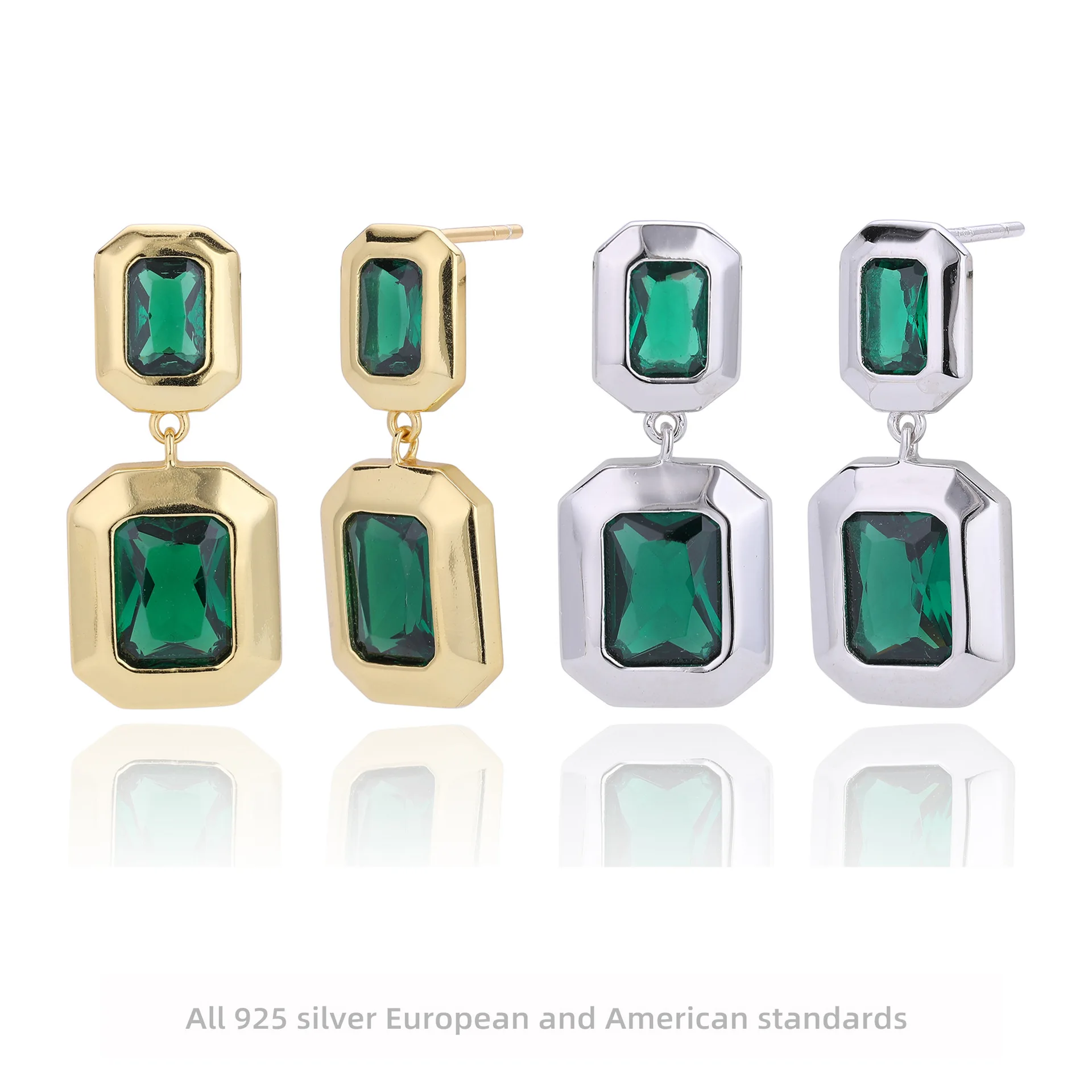 

Withered Jewelry Earrings Women's Earrings Ear Cuffs S925 Pure Silver Stud Geometric Earrings