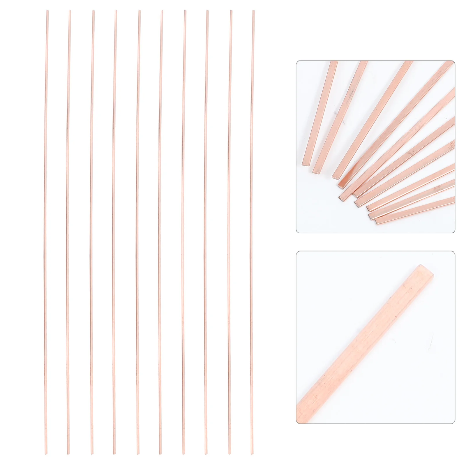 

10pcs Copper Welding Rods Flat Bar For Refrigerators Air Conditioners Repair High Temperature Resistant Copper Soldering Bars