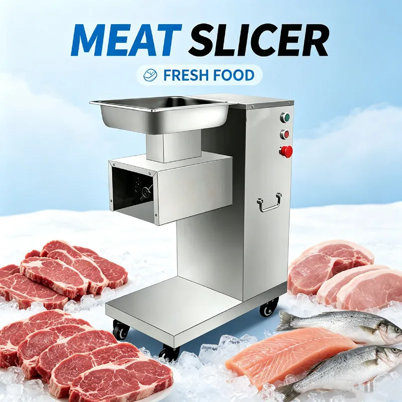 Stainless Steel Electric Meat Slicer Commercial High-Power Meat Cutting Machine Pork Beef Mutton Slicing Shredding Machine
