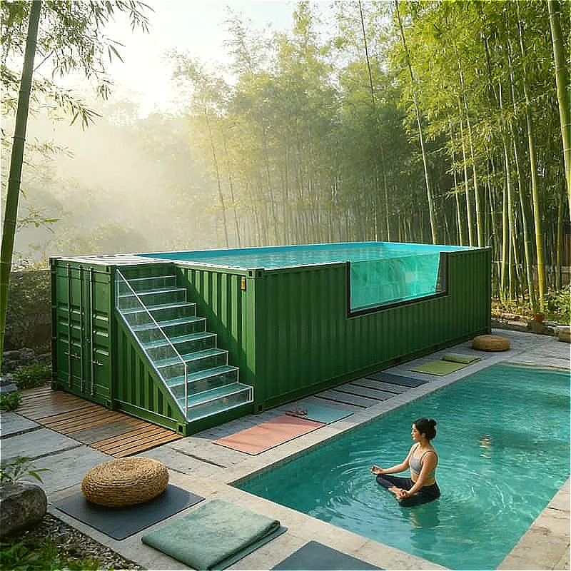 Stainless Steel Container Swimming Pool Portable Above Ground Villa Rooftop Terrace Outdoor Summer Pool Party Customized Sale