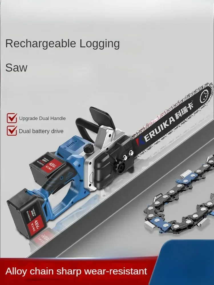 

Heavy-Duty Electric Chainsaw with Large Cutting Capacity and Durable Lithium-Ion Battery