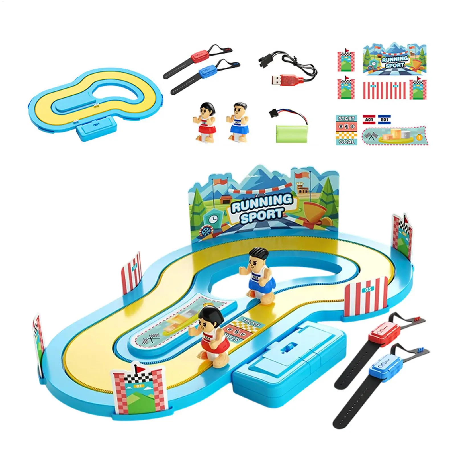 Wireless Motion Sensing Track Racing Game Toy Somatosensory Speed Motion-Controlled Board Two Player Interactive Family Game