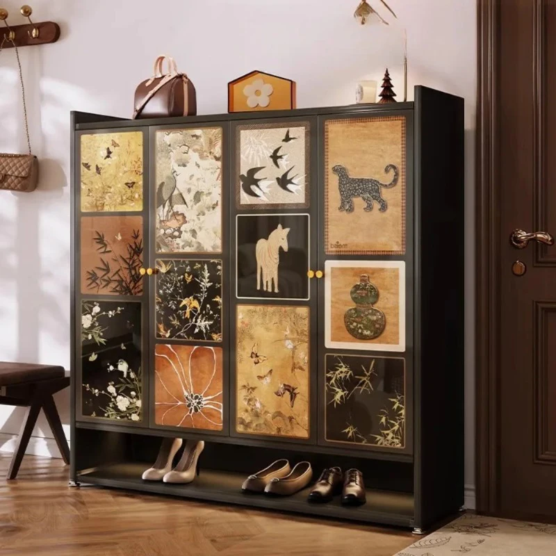 أبواب رخيصة خزائن الأحذية قابل للتعديل منظم قوي خزانة عمودية رفوف الأحذية غير تقليدي العمودي Gabinete أثاث فريد من نوعه #4