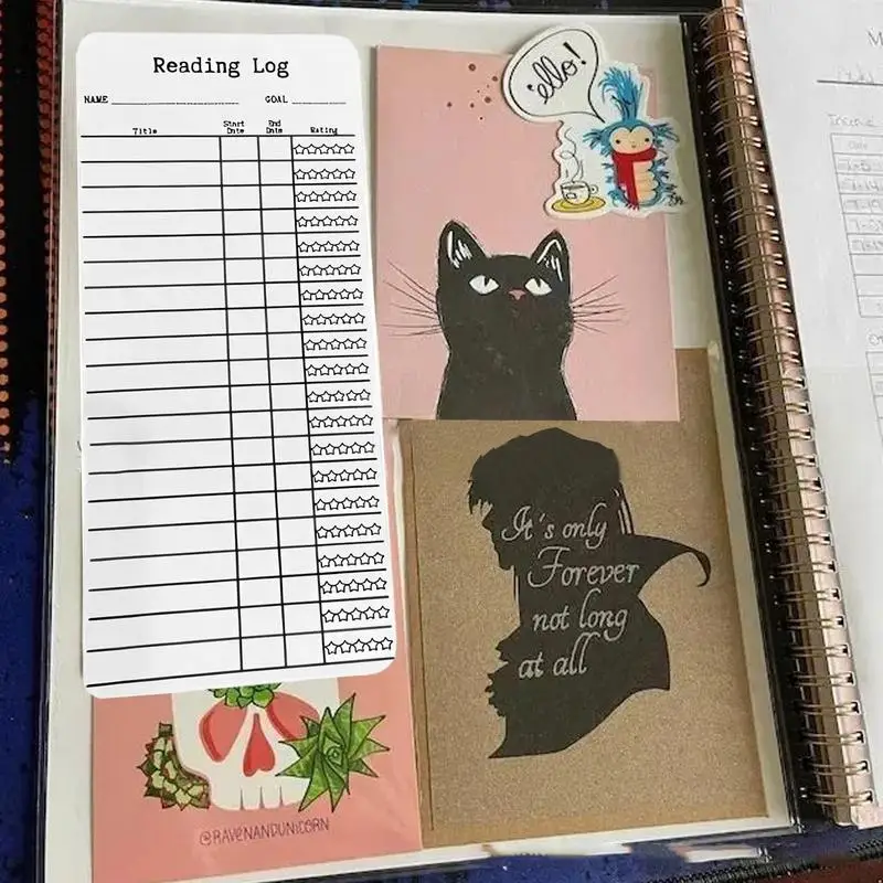 Reading Log Bookmark 12pcs Libraries Book Tracker Reading Page Cards Book Reading Log For Reading Student Lover Readers Literary