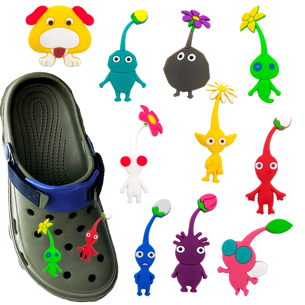 10-100pcs Cartoon Game Theme Series PVC Shoe Accessories Fit Wristbands Hole Slipper Decoration DIY Detachable Fashion Gifts