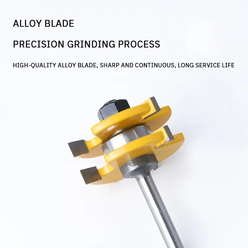 2PCS Woodworking Milling Cutter 3 Teeth T Shaped Tenon Square Tooth Floor Splicing Knife Carving Knives Mach  Wood drill bits