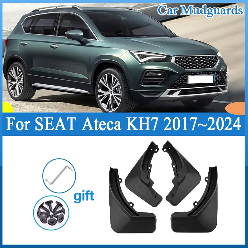 

For SEAT Ateca KH7 2017~2024 2018 2019 2020 Car Mudguard 4PCS Mud Flap Guard Splash Flap Mudflap Fender Wheels Auto Accessories