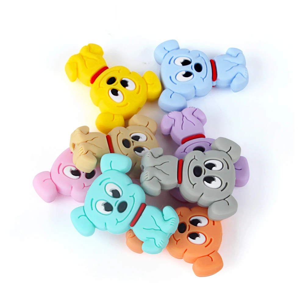 5/20/50pcs Cartoon Animals Pupp Silicone Beads DIY Beads to Make Bracelets For Jewelry Making Hapiship Lovely Mini Toys BPA Free