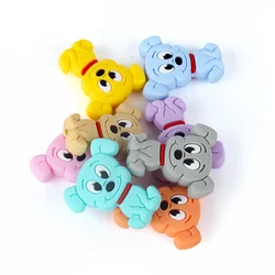 Cuentas de silicona Pupp para hacer pulseras, Mini juguetes de dibujos animados de animales, para hacer pulseras, sin BPA, 5/20/50 piezas