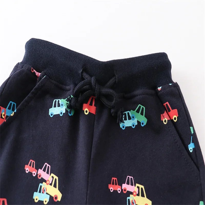 Jumping Meters 2-7T New Arrival Cars Baby Shorts Summer Drawstring Toddler Short Pants Hot Selling Boys Girls Clothing Pants