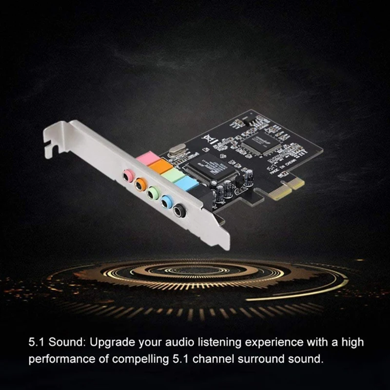 5.1 PCI Express Sound Effect Surround Card 3D Stereo Audio High Sound Performance PC Sound Card CMI8738 Chip
