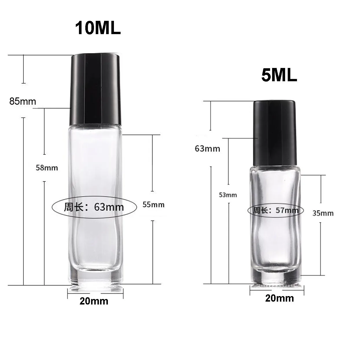 1X 10X 5ML 10ML rotolo di vetro opaco smerigliato su bottiglia di oli essenziali Roller Ball fiale per profumo aromaterapia viaggio riutilizzabile