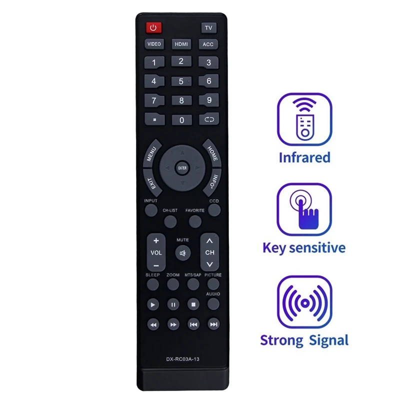 DX-RC03A-13 Replace Remote For Dynex Insignia TV NS-RC03A-13 DX-60D260A13 NS-19E320A13 NS-22E340A13 NS-29L120A13