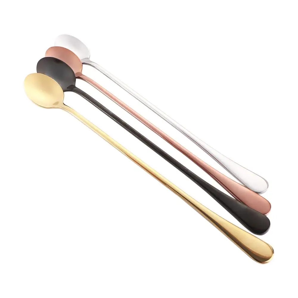 24cm Mixing Stainless Steel Home Kitchen Tools Long Handle Spoon Ice Cream Spoon Coffee Spoon Teaspoons view 5