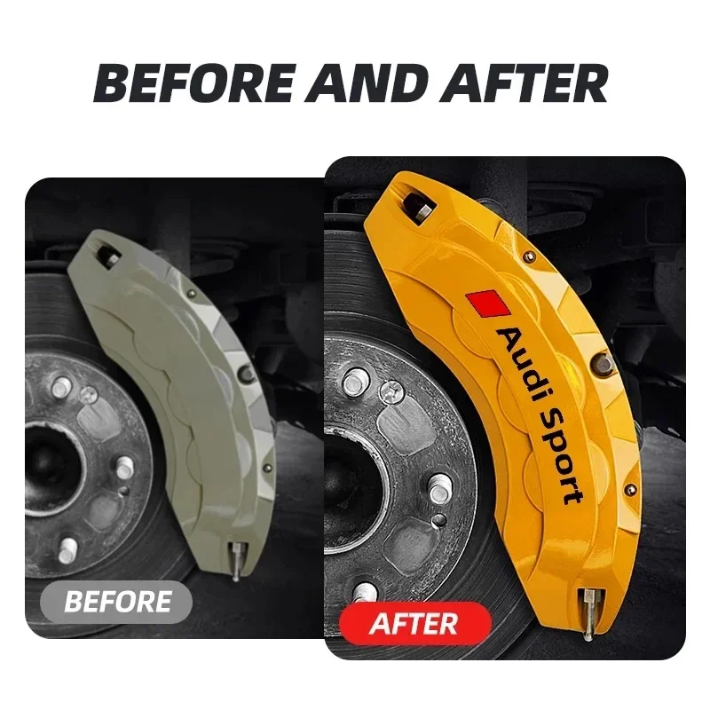 6Pcs/set Car Caliper Cover Vinyl Sticker Auto Decoration for Audi A1 A3 A4 A5 A6 A7 A8 Q2 Q3 Q5 Q7 TT S line S3 S4 S5 S6 R8 RS