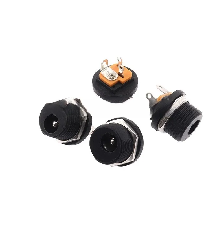 DC Power Socket DC021 with Nut Forward Type 5.5 Caliber 2.0/2.1MM Pin Core Power Socket