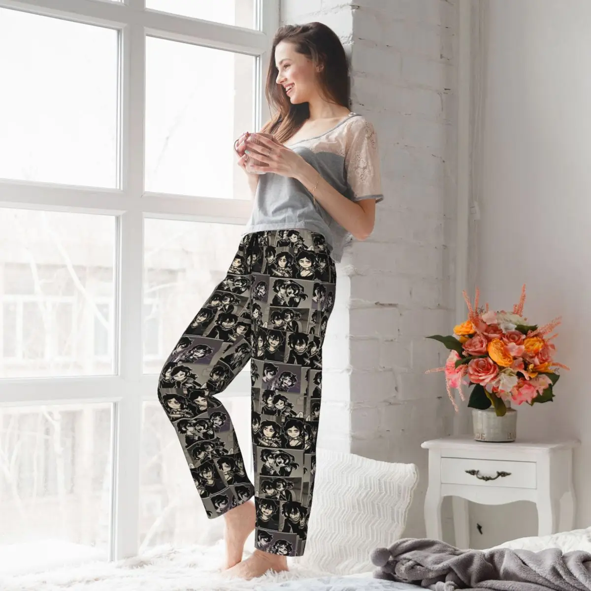 Custom The Coffin Of Andy And Leyley Pajama Pants Womens Horror Puzzle Game Sleepwear Lounge Sleep Bottoms Stretch with Pockets view 6
