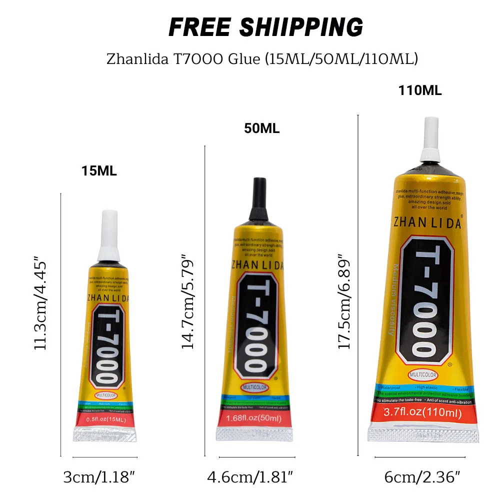 1PC 2PCS 3PCS 5PCS 15mL T7000 LCD Screen Black Glue Multifunction Universal DIY Adhesive Glue With Precision Applicator Tip