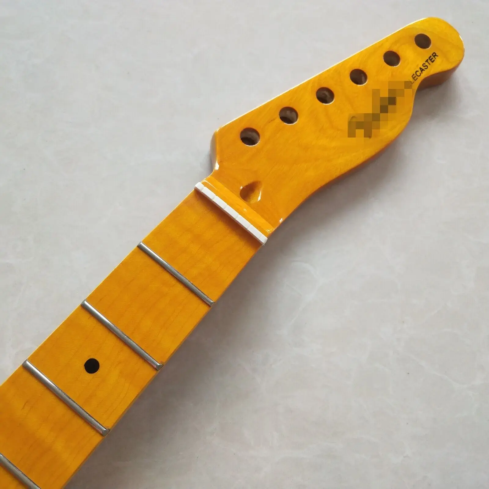 

DIY parts Yellow Gloss Electric Guitar Neck 22 Frets 25.5inch Maple Fingerboard