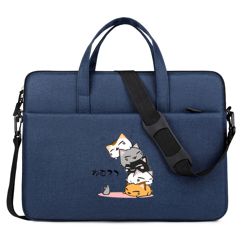 Customizable Name 14-Inch Handheld, Single-Shoulder Laptop Bag, Multi-Color Choice with Zipper Closure, Cushioning Inner Lining