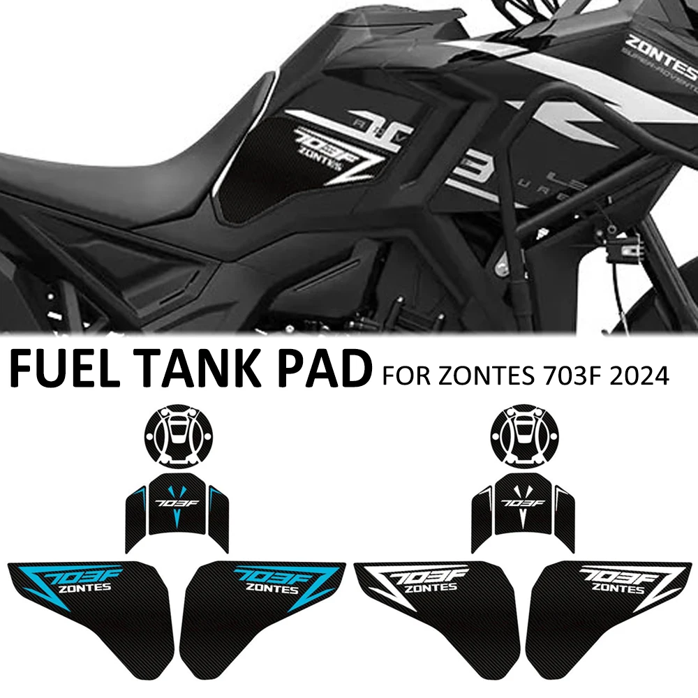 New Motorcycle Anti Slip Fuel Oil Tank Pad Side Knee Grip Decal Protector Sticker Pads For Zontes 703F 703 F 2024