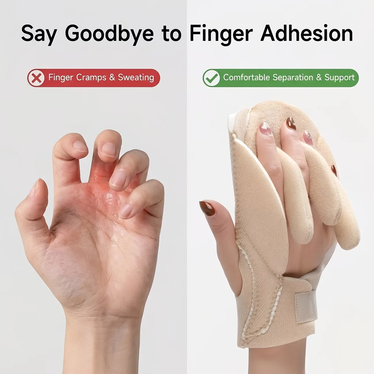 1/2 Piece Set of Upgraded Finger Protectors (with Built-In Palm Cushion), Wrist Support to Relieve Hand Pressure, Ergonomically Designed Hand Pads, Suitable for Daily Home Use (Left Hand/Right Hand)