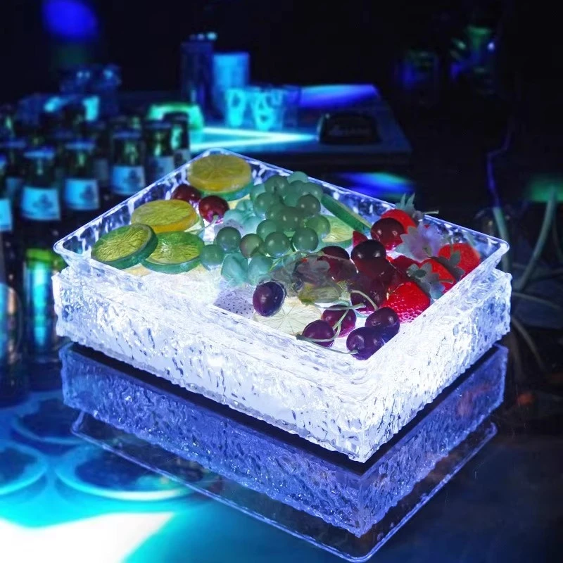 

Бар со светодиодной подсветкой, поднос для фруктов, съемная подставка для закусок для бара, КТВ, вечеринка в ночном клубе, сервировочное блюдо, коммерческие светящиеся товары для вечеринок