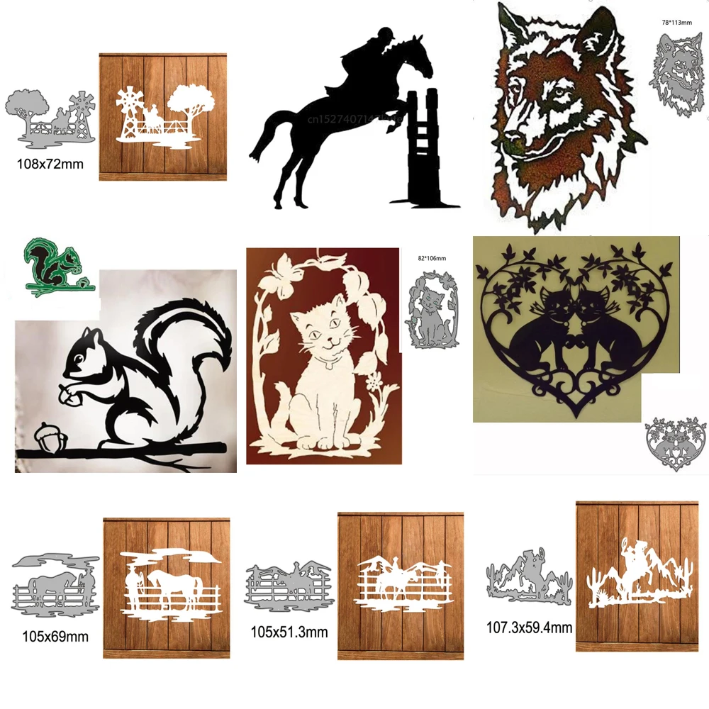 animal horse cat metal cutting dies mold Scrapbooking decoration paper craft knife mould blade punch Embossing stencils template