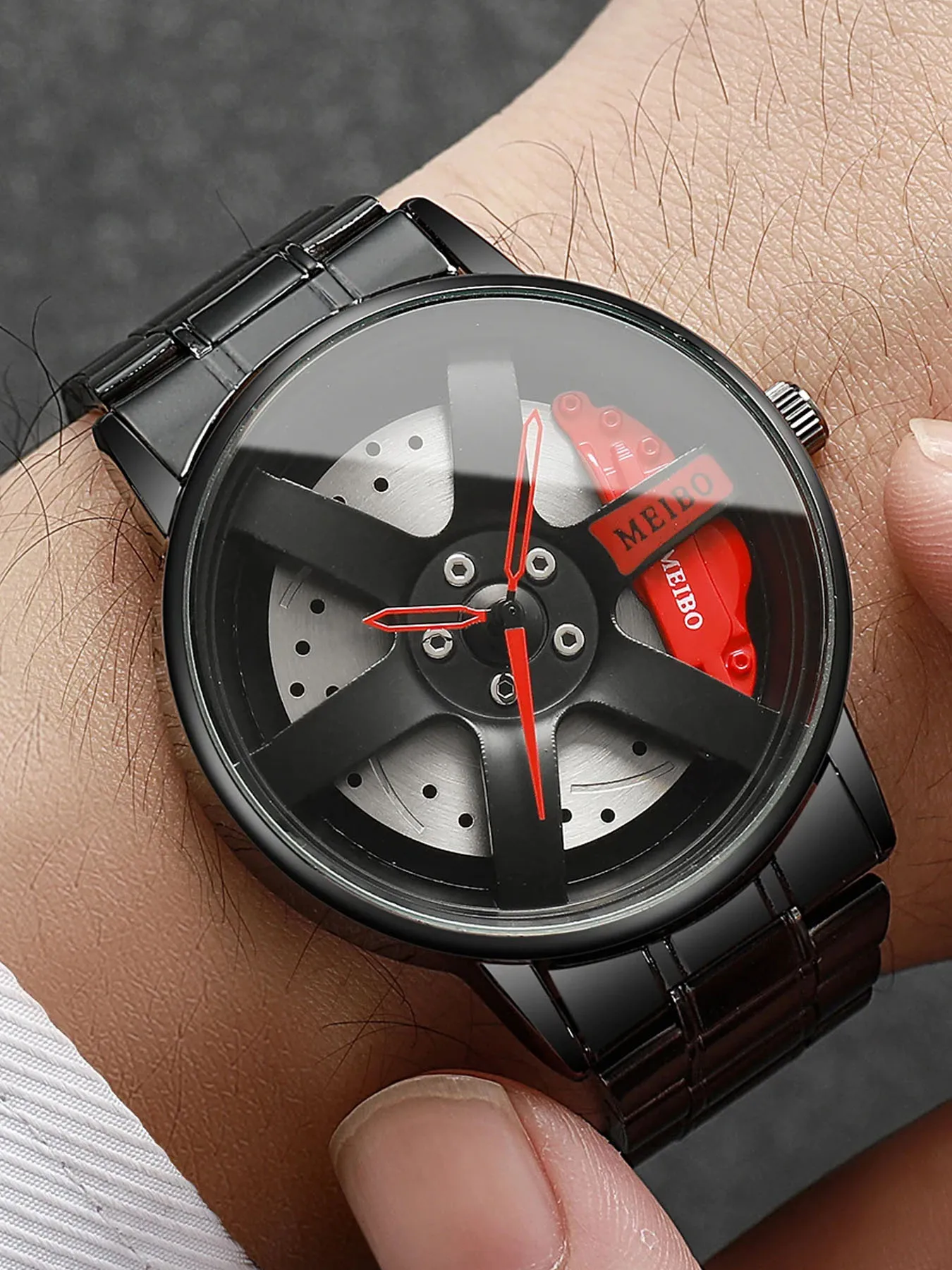 4-piece set of non mechanical wheels, trendy fully automatic quartz movement, men's watch, fashionable men's watch set