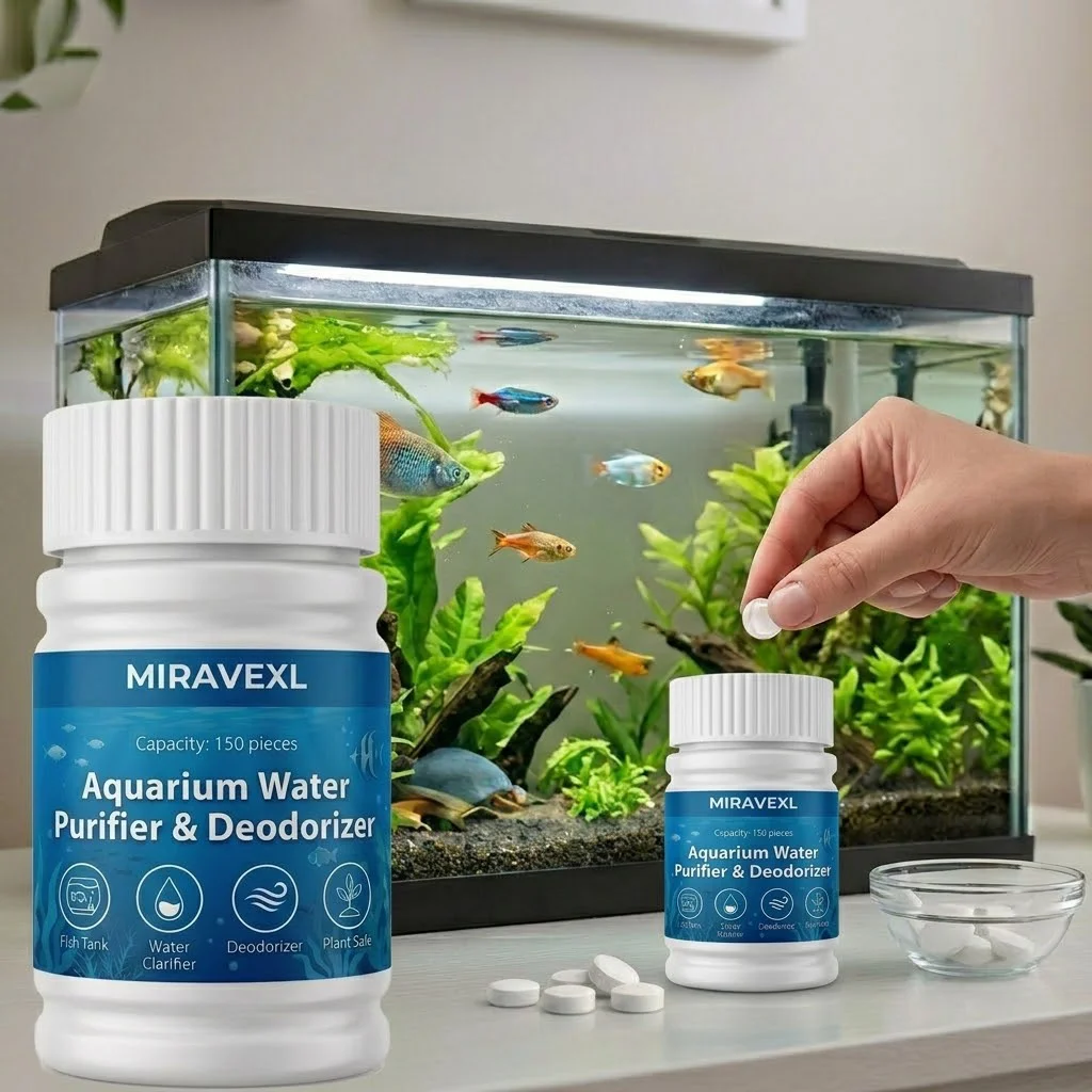 Tabletas Purificadoras de Agua Ecológicas, Purificador de Agua para Acuarios de Acción Rápida, Solución de Limpieza para Peceras, Clarificador de Agua para Acuarios