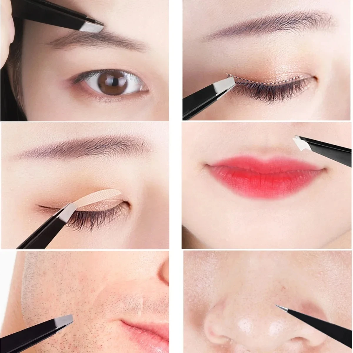 1/3/4 個脱毛ピンセットステンレス鋼眉毛ピンセットピンク斜め黒先端ポイント顔無害メイク美容ツール