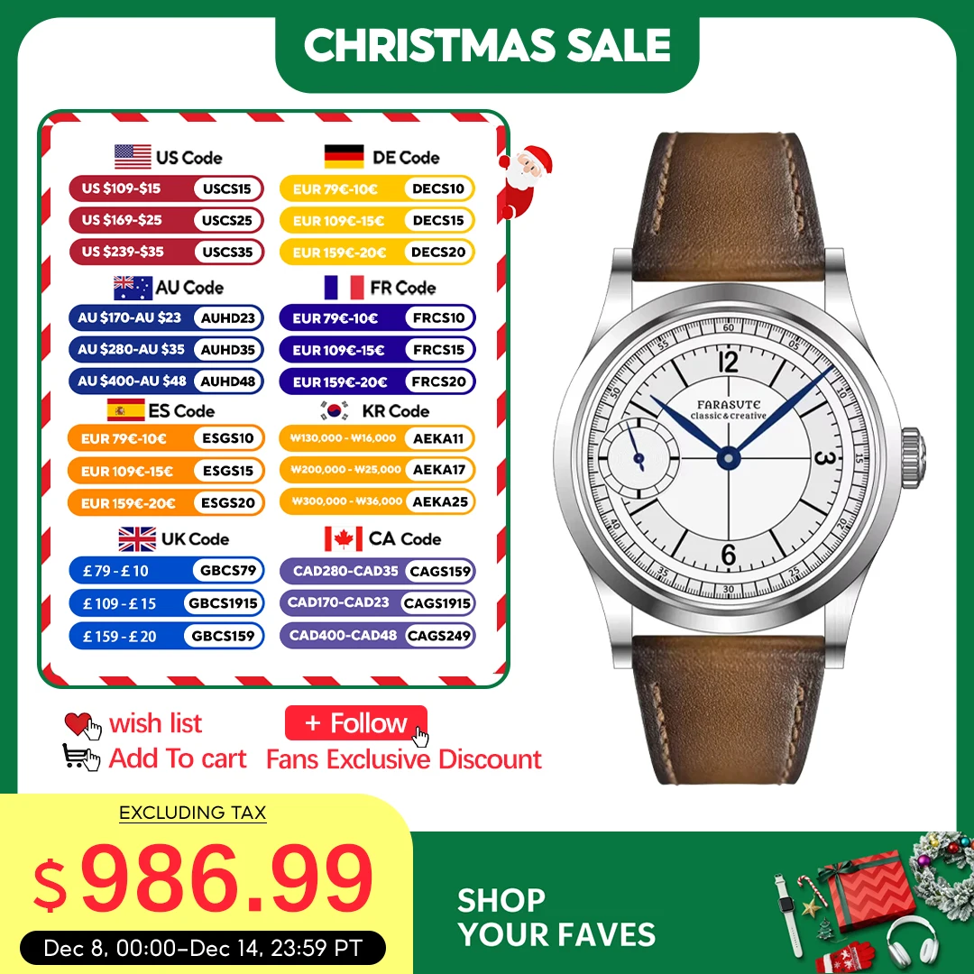 

FARASUTE Luxury 40mm Manual Mechanical Watches Men Swiss ETA6497 Movement Business 3Bar Waterproof Sapphire Wristwatch Reloj