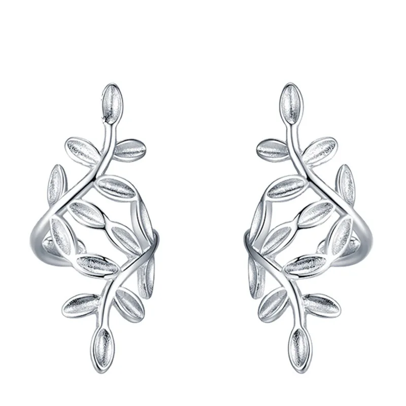 2 pçs folha orelha manguito brincos não-piercing manguito clipe de orelha brinco para mulheres meninas jóias e555