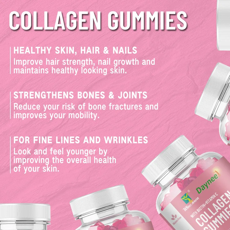 1 bottle of collagen gummies evenly brightens skin tone promotes health and improves sleep quality